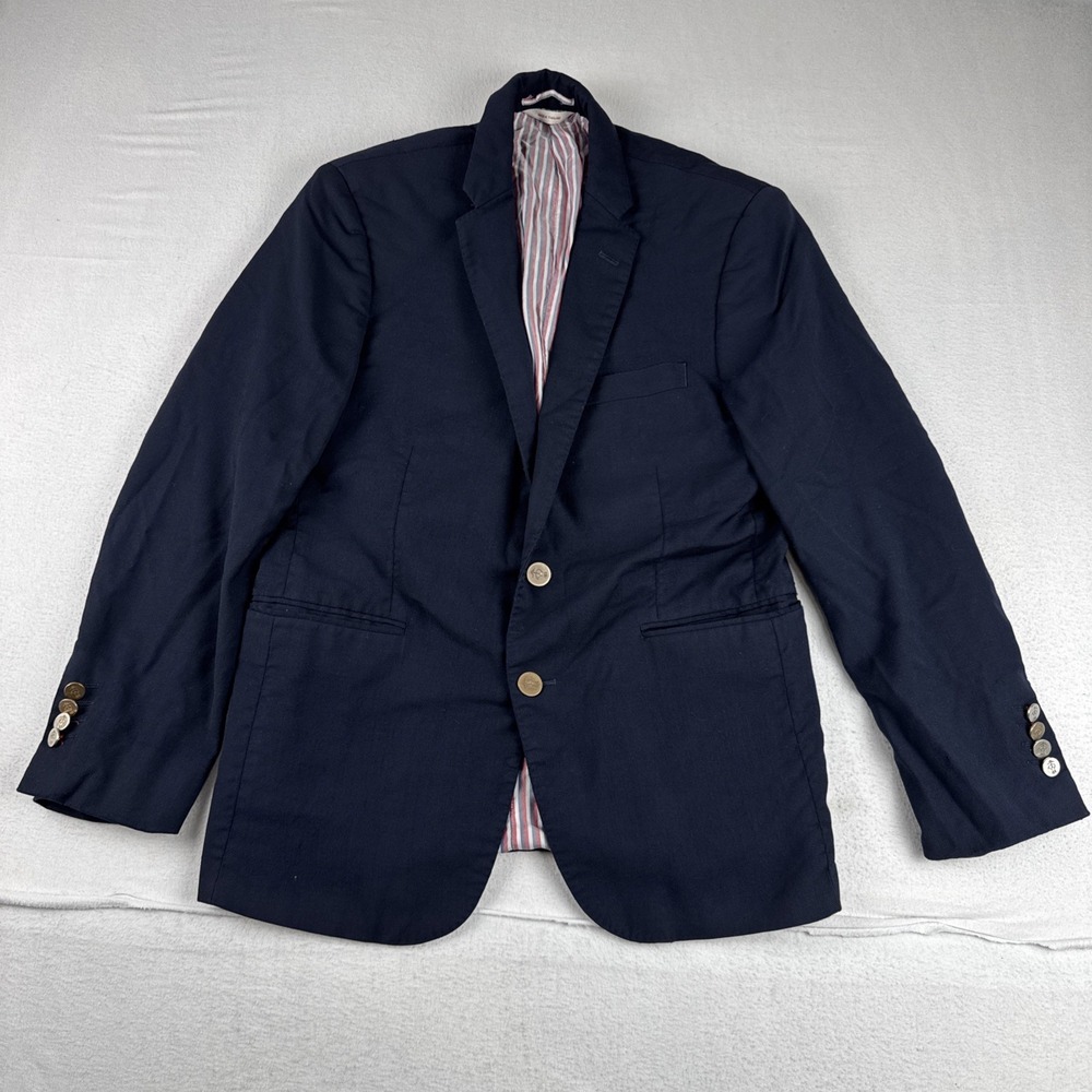 Brooks Brothers Red Fleece Navy Sport Coat 40S Gold Buttons Marzotto Fabric